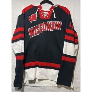 Champion Wisconsin Badgers Hockey Jersey Size medium VGC